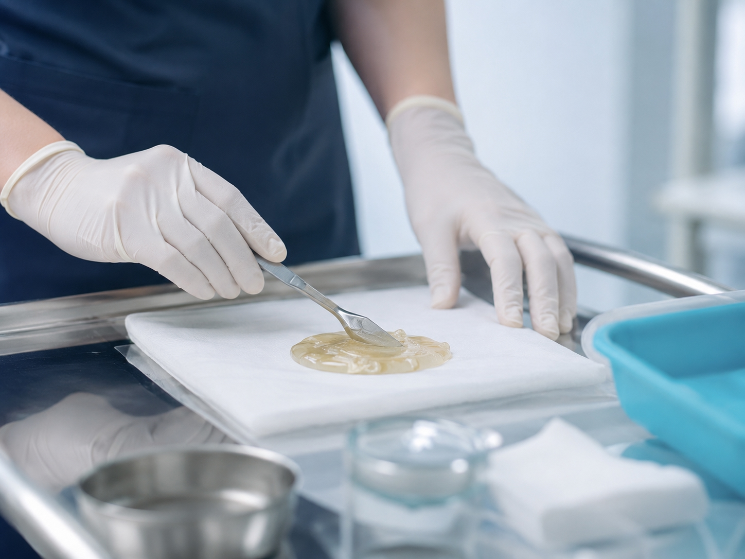 Clinical gel application in medical setting