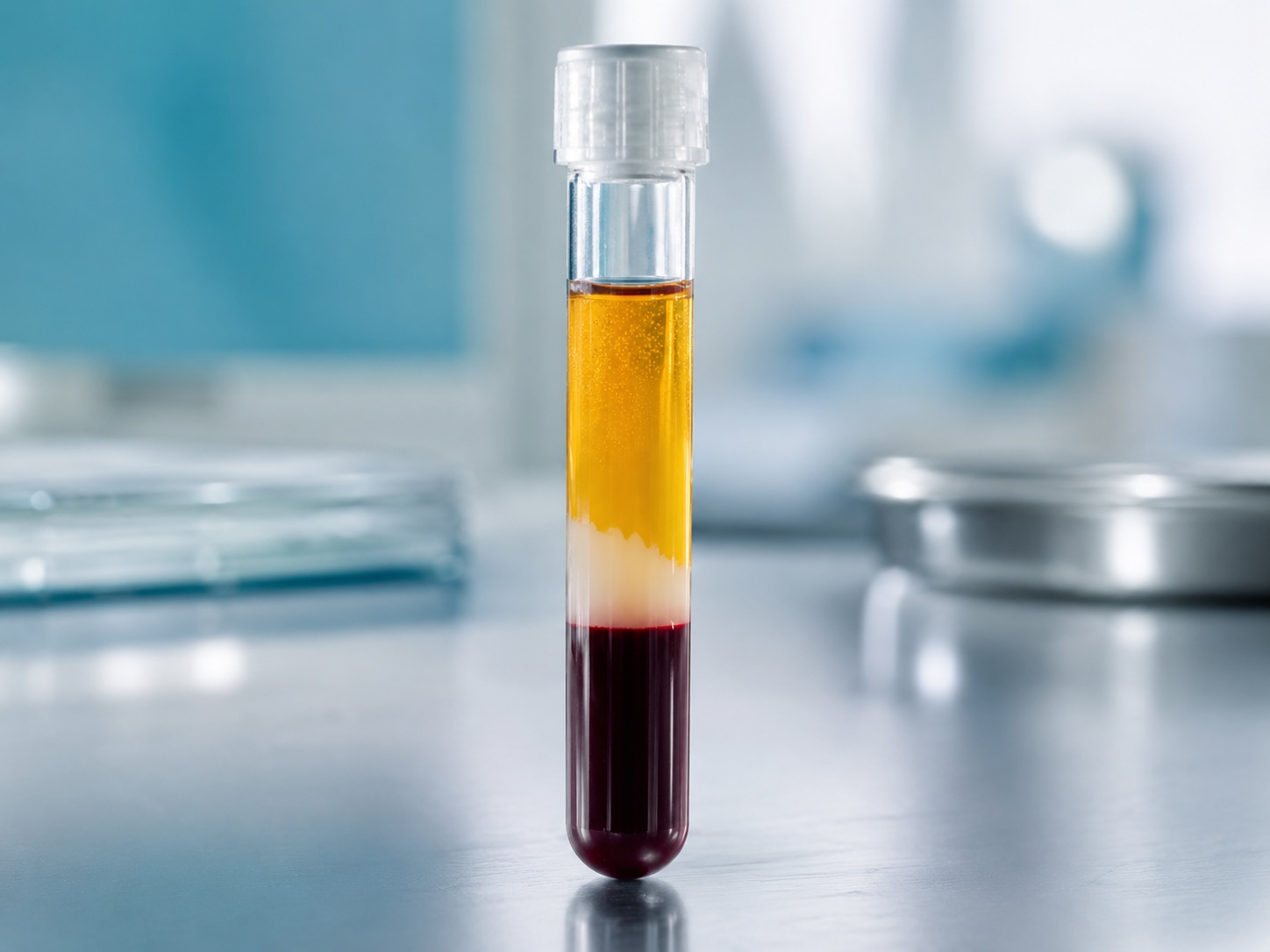 Layered liquids in a test tube