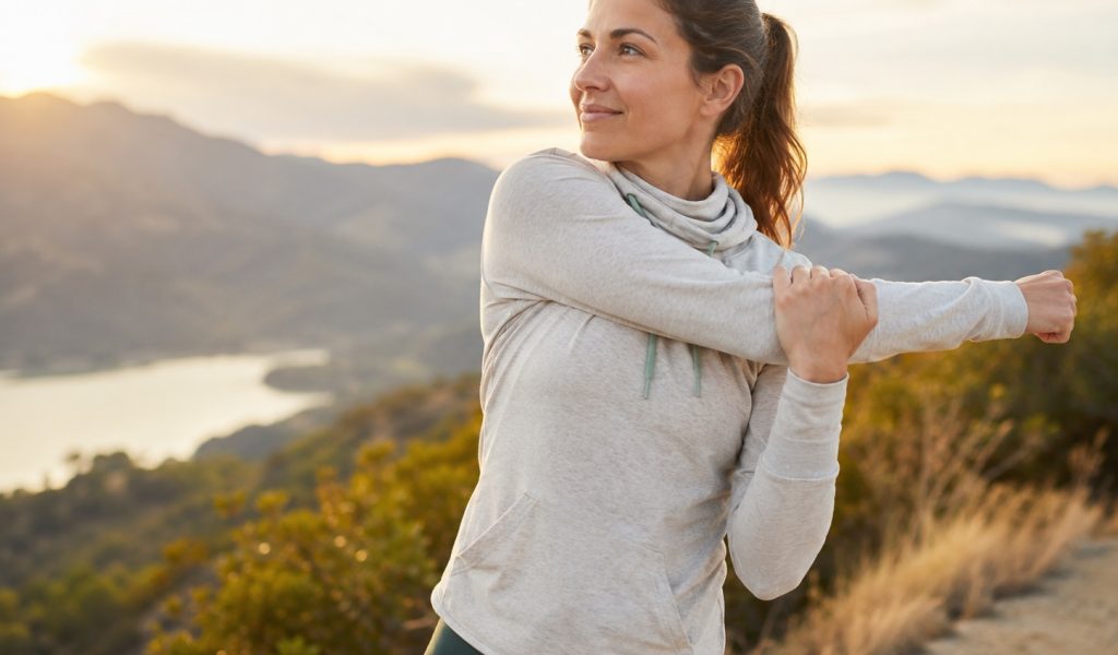 Sunlit stretch in serene nature